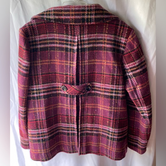 Covington Purple Plaid Peacoat Wool Blend Jacket Size Large EUC - Picture 8 of 9